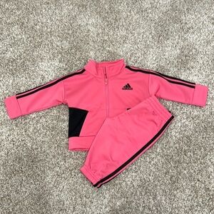 Adidas 3 month pink and black outfit